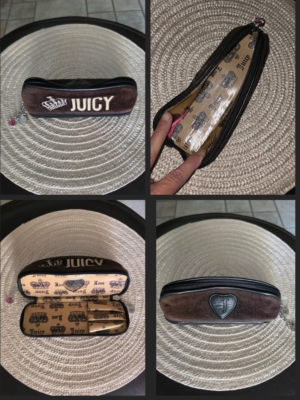 NWOT RARE Juicy Couture Brown Velour Cosmetic Case